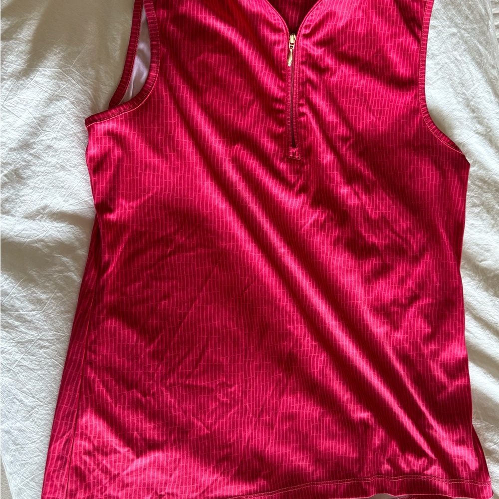 Jordan Women's Bold Pink Zip golf Tank Top